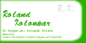 roland kolompar business card