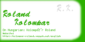 roland kolompar business card